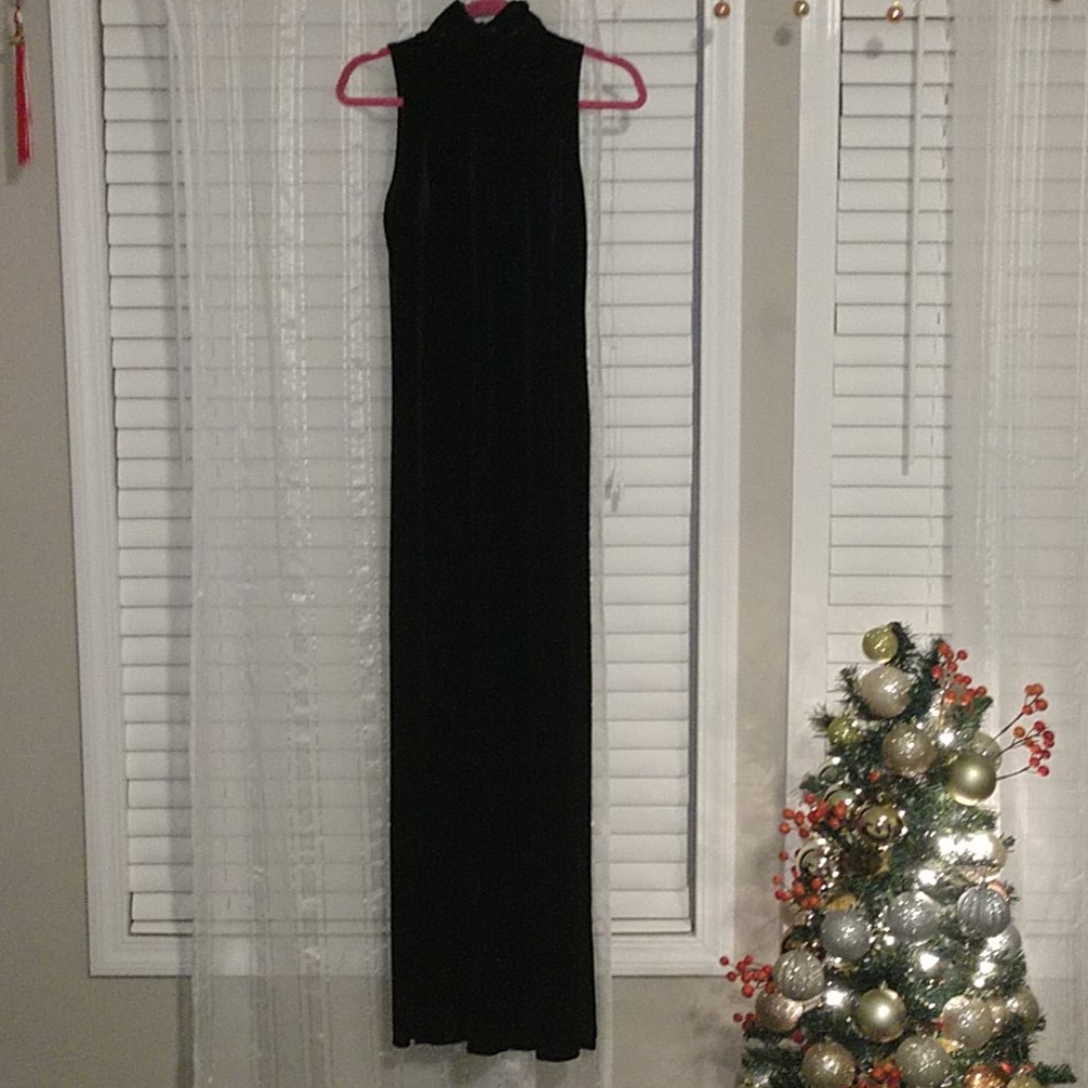 Velvet mock neck dress